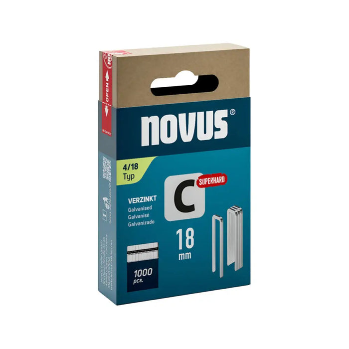 СКОБИ ЗА ТАКЕР ТИП C 4 18 ММ NOVUS 1000 БРОЯ