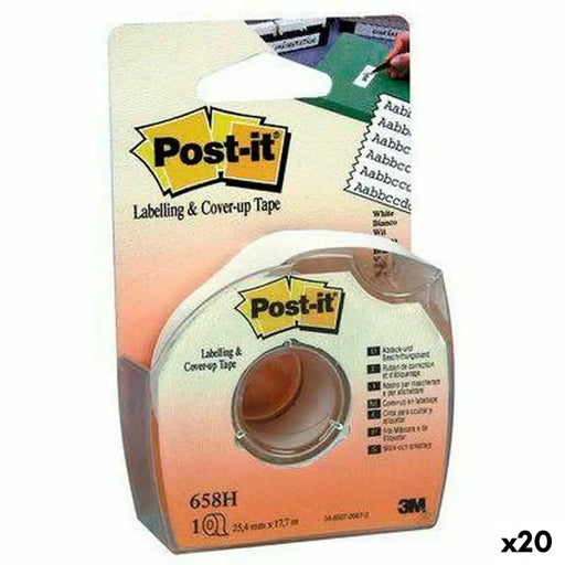 Скоч Post-it 658H Бял 25,4 mm x 17,7 m (12 броя)