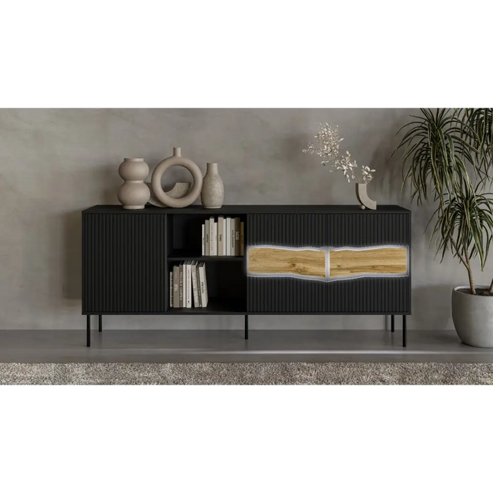 Скрин Cama INSERTO 3D1W 190x40x80 черен + LED