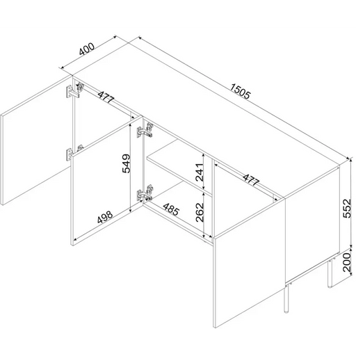 Скрин Cama SIENA 150,5x40x75 мат кашмир
