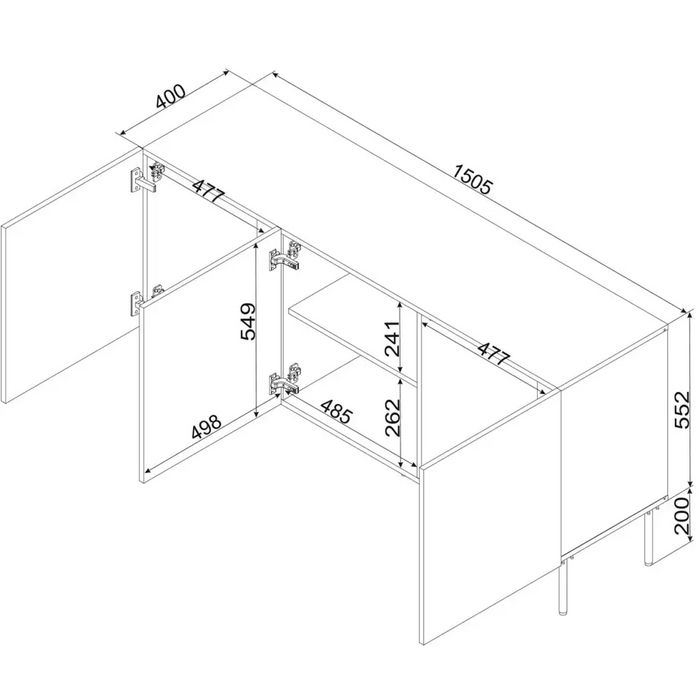 Скрин Cama SIENA 150,5x40x75 мат кашмир