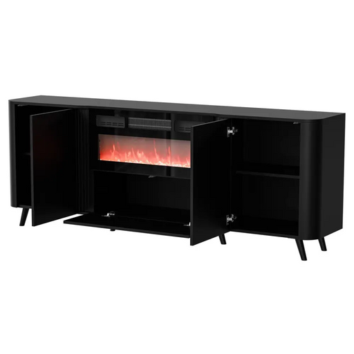 Скрин Cama Volare 200 x 39 x 75 см черен + камина