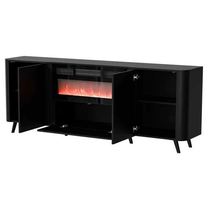 Скрин Cama Volare 200 x 39 x 75 см черен + камина