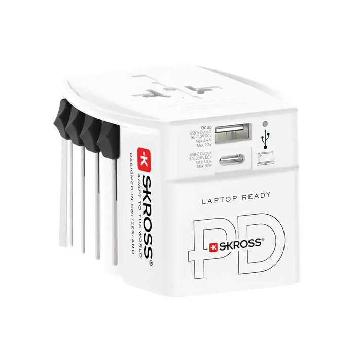 Skross универсален адаптер 220V 30W бял