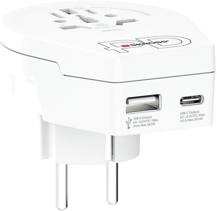 Адаптер SKROSS World to Europe 1500295E, USB, Бял