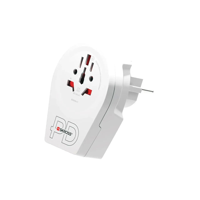 Адаптер SKROSS World to Europe 1500295E, USB, Бял
