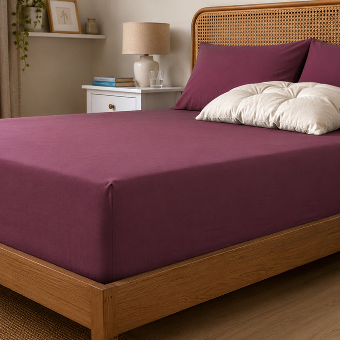 ЧАРШАФ С ЛАСТИК SLEEPFORIA ЗА МАТРАК 100Х200 СМ БОРДО