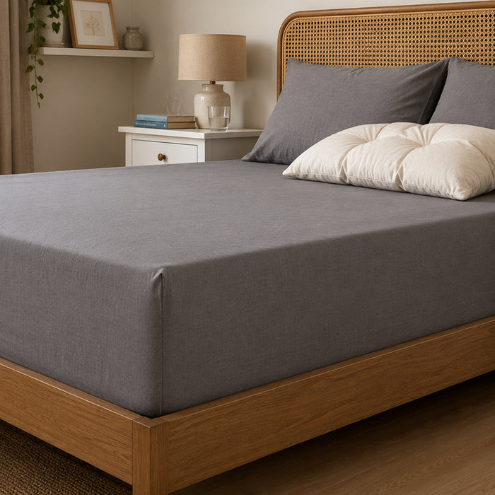 ЧАРШАФ С ЛАСТИК SLEEPFORIA ЗА МАТРАК 180Х200 СМ СИВО
