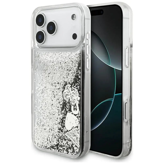 Случай Guess Liq. Glitter Charms за iPhone 17 Pro Max