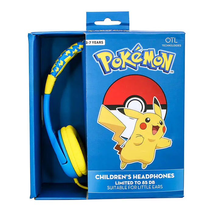 Слушалки с кабел за деца OTL Pokemon Pikachu синьо-жълти