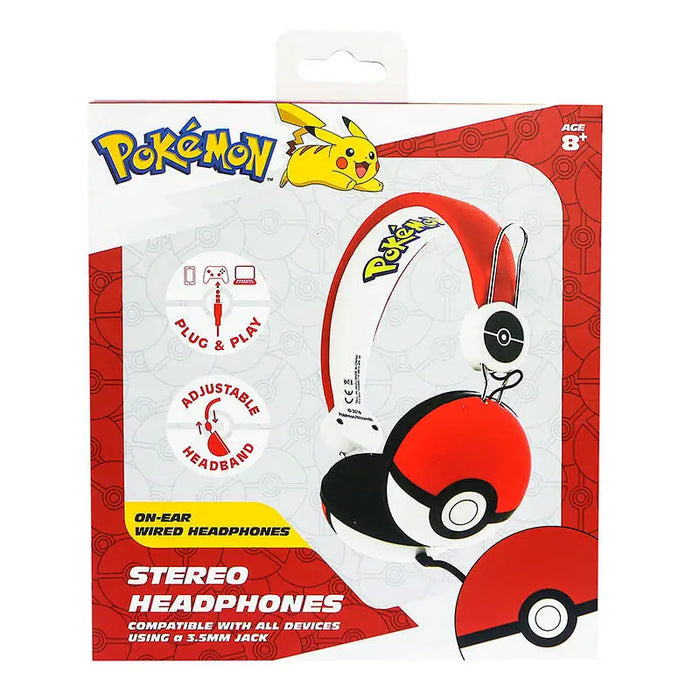 Слушалки с кабел за деца OTL Pokemon Pokeball Dome червени