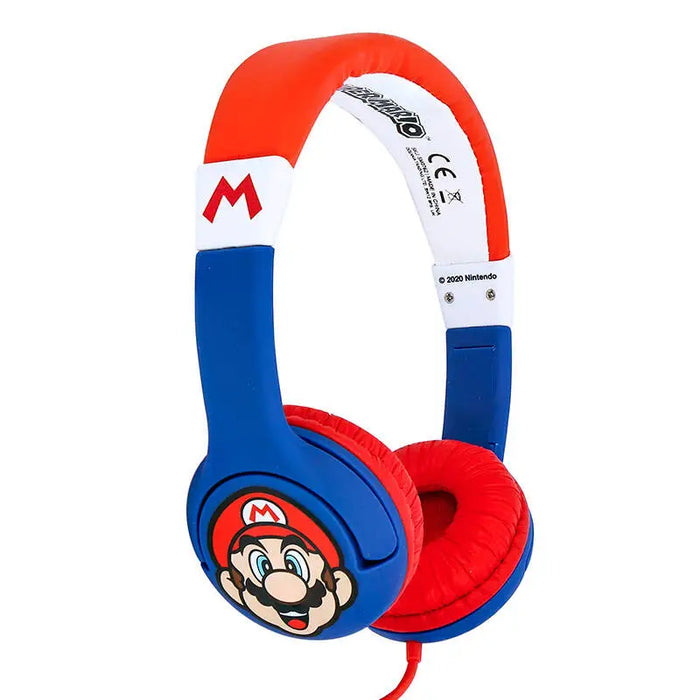 Слушалки с кабел за деца OTL Super Mario синьо-червени