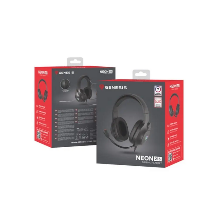 Слушалки Genesis Neon 213 с микрофон RGB осветление черни