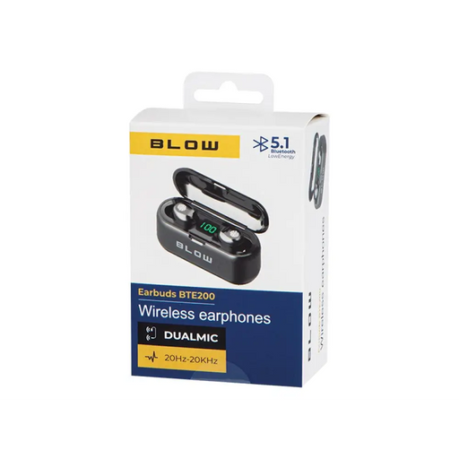 Слушалки BLOW Earbuds BTE200 BLACK Преносима батерия