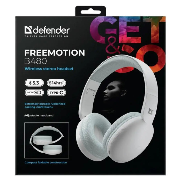 СЛУШАЛКИ DEFENDER BLUETOOTH FREEMOTION B480 БЕЛИ