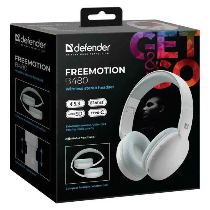 СЛУШАЛКИ DEFENDER BLUETOOTH FREEMOTION B480 БЕЛИ