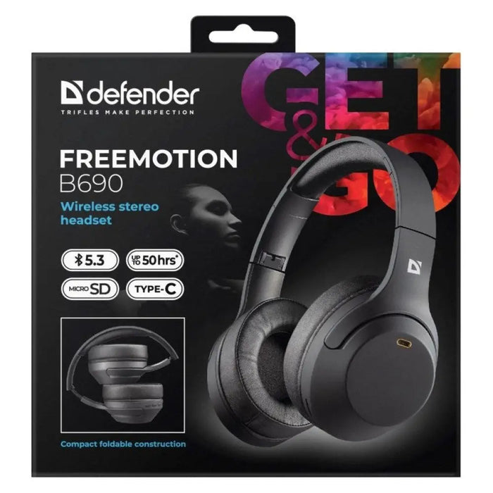 СЛУШАЛКИ DEFENDER BLUETOOTH FREEMOTION B690 ЧЕРНИ