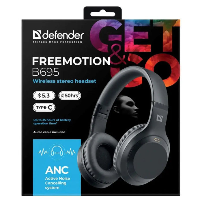 СЛУШАЛКИ DEFENDER BLUETOOTH FREEMOTION B695 ANC BALCK