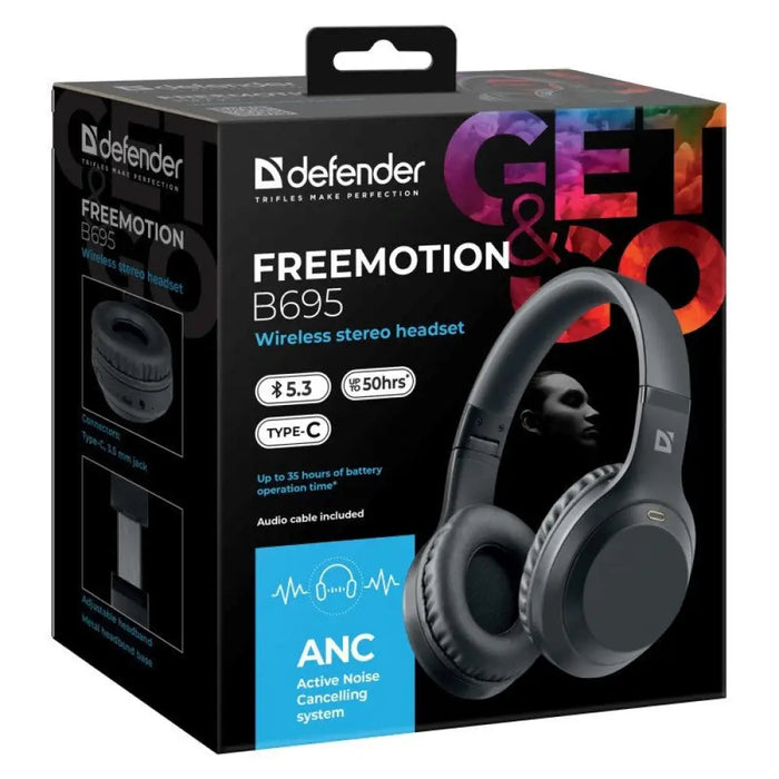 СЛУШАЛКИ DEFENDER BLUETOOTH FREEMOTION B695 ANC BALCK