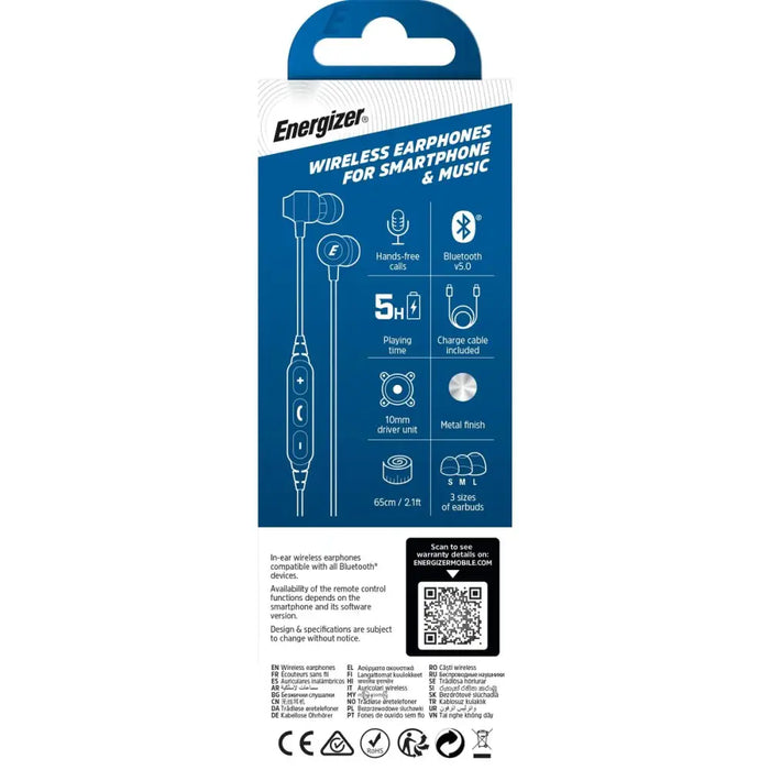 Слушалки Energizer CIBT20WH2 Бял