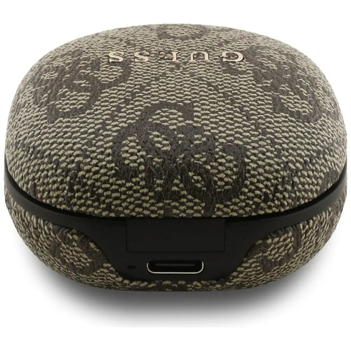 Слушалки Guess 4G Classic Metal Logo TWS ENC - Кафяви
