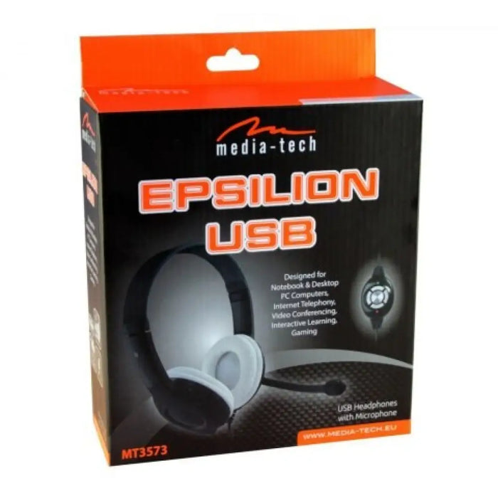 Слушалки Media-Tech EPSILION USB MT3573 кабелни с лента