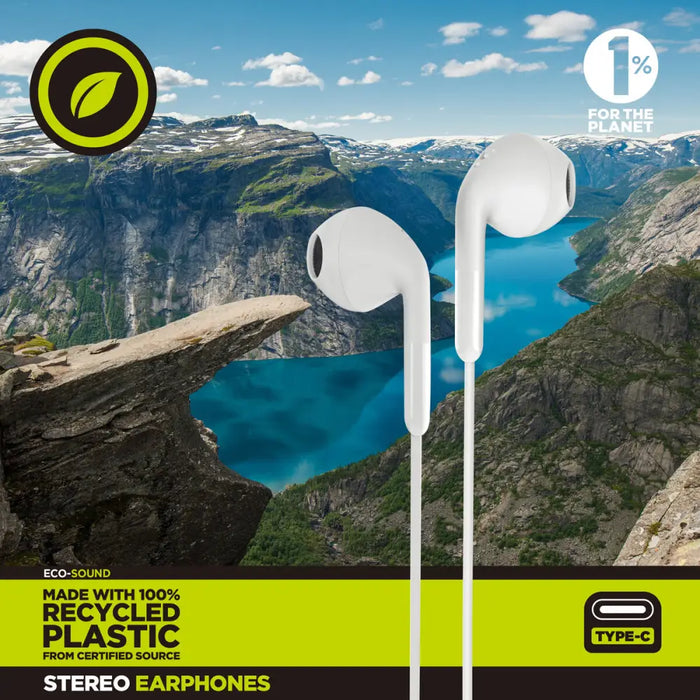 Слушалки Muvit for Change E58 Бял