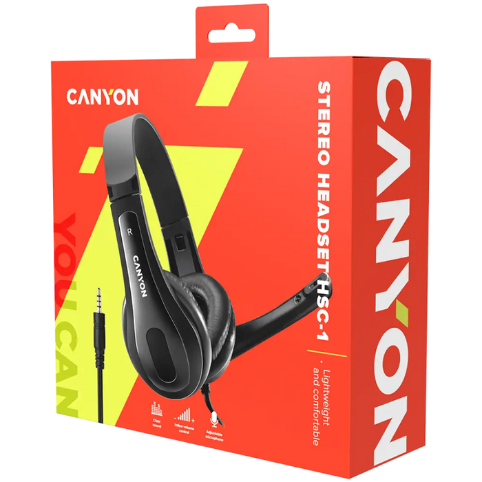 Слушалки с микрофон Canyon CNS-CHSC1B OVER-EAR