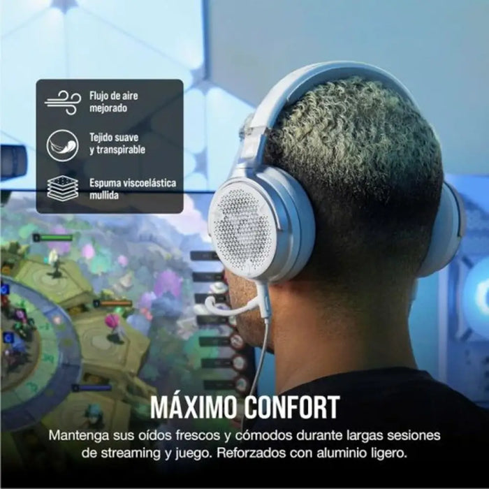 Слушалки с микрофон Corsair Бял