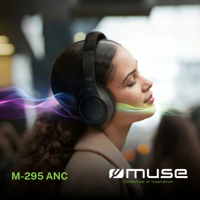 Слушалки с микрофон Muse M295ANC Черен Сив