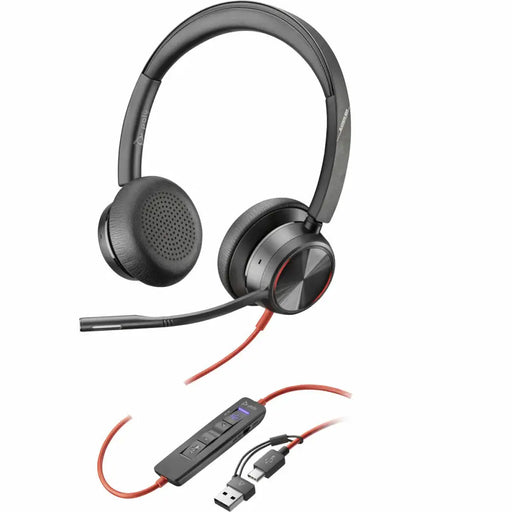 Слушалки с микрофон Poly Blackwire 8225 Черен