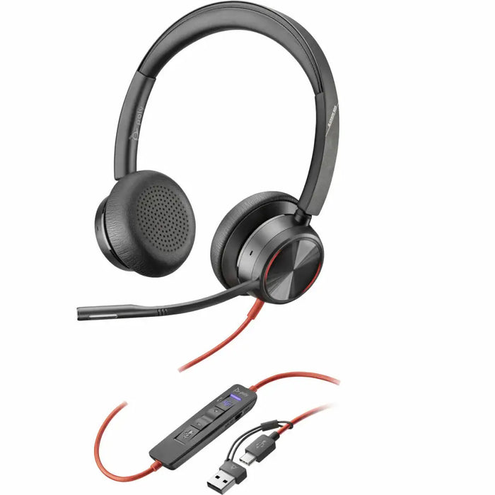 Слушалки с микрофон Poly Blackwire 8225 Черен