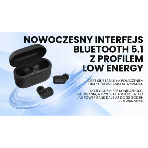 Слушалки Savio TWS-09 IPX5 Wireless In-ear Music Bluetooth
