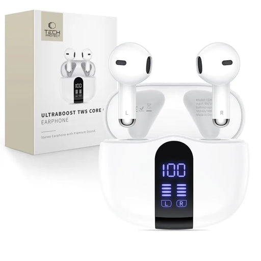 Слушалки Tech-Protect UltraBoost TWS Core G2 - бели