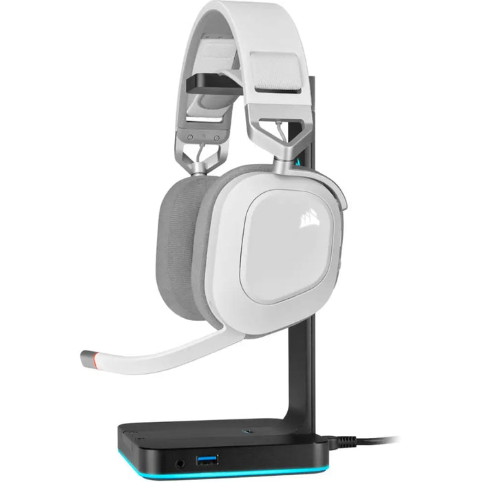 Слушалки за игра с микрофон Corsair HS80 RGB Бял Многоцветен