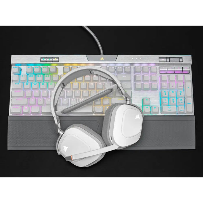 Слушалки за игра с микрофон Corsair HS80 RGB Бял Многоцветен