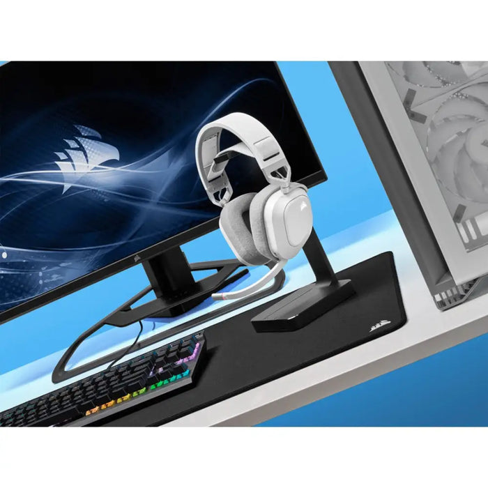Слушалки за игра с микрофон Corsair HS80 RGB Бял Многоцветен
