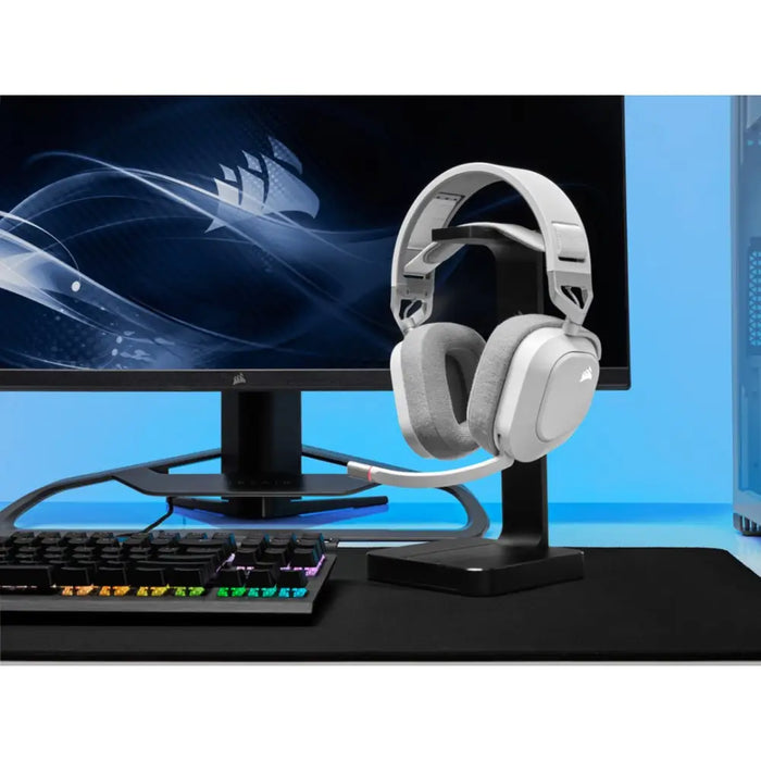 Слушалки за игра с микрофон Corsair HS80 RGB Бял Многоцветен
