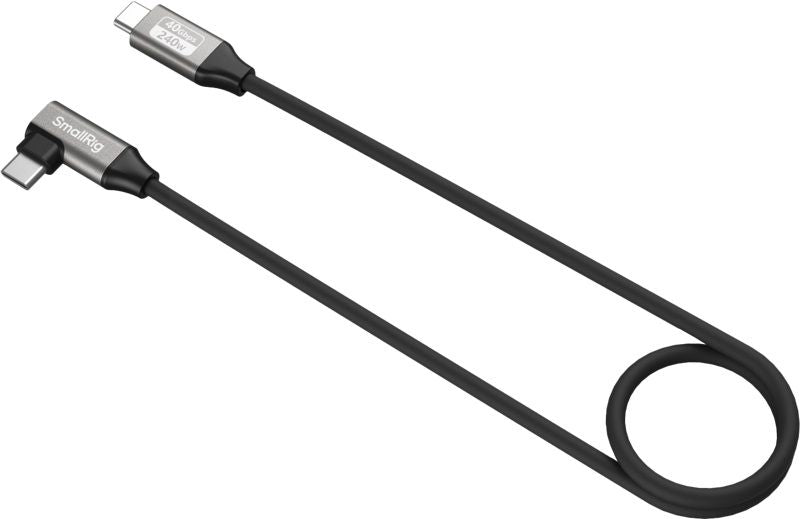 Кабел SmallRig - USB-C Straight/USB-C Angled, 40Gbps + 240W + 8K, 60 cm
