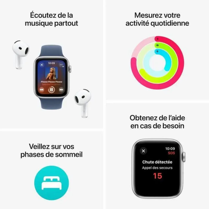 Смарт часовник Apple Watch SE Черен 44 mm