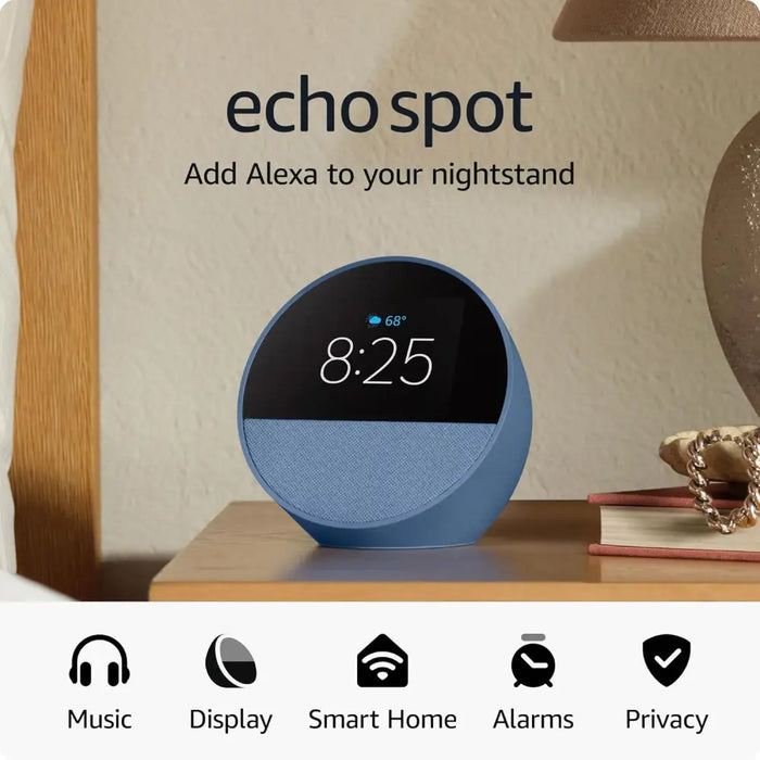 Смарт часовник Amazon Echo Spot 2024 гласов асистент Blue