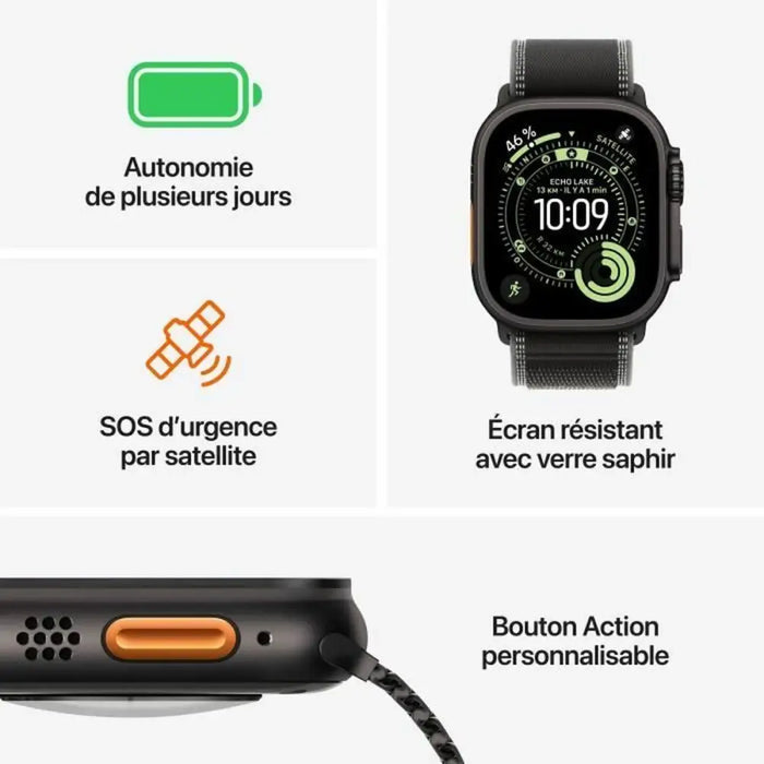 Смарт часовник Apple Черен 49 mm