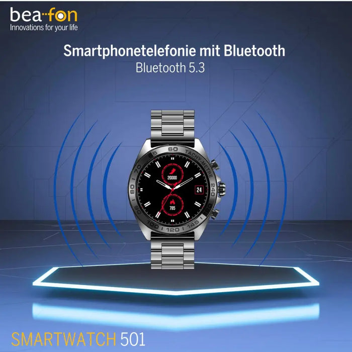 Смарт часовник beafon WATCH 501 1,43’’ Стомана Матово черно