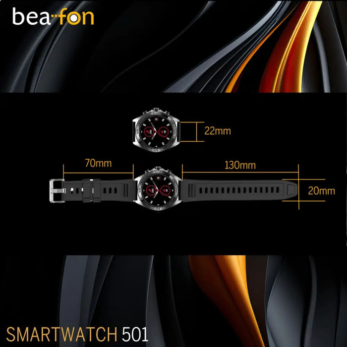 Смарт часовник beafon WATCH 501 1,43’’ Стомана Матово черно