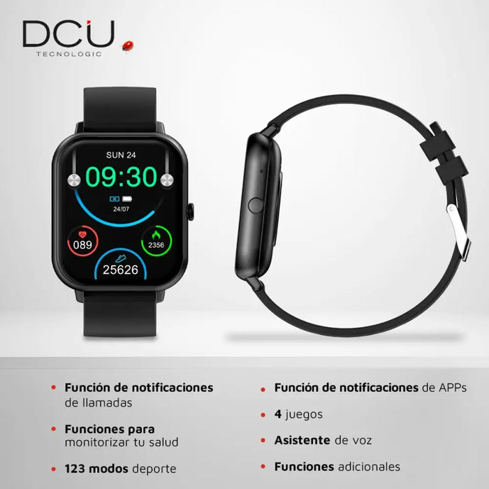 Смарт часовник DCU CURVED GLASS PRO 1,83’’ Черен