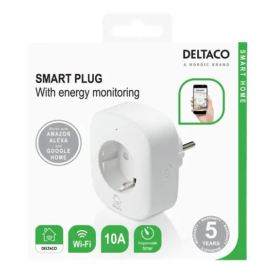 Смарт контакт DELTACO SH-P01E Google Assistant Alexa