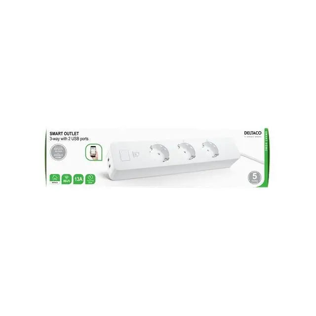 Смарт разклонител DELTACO SH-P03USB2 WiFi