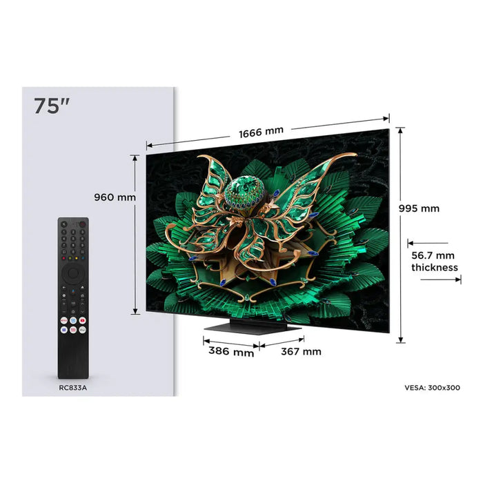 Смарт телевизор TCL 75C7K 75’’ 4K Ultra HD HDR QD Mini LED