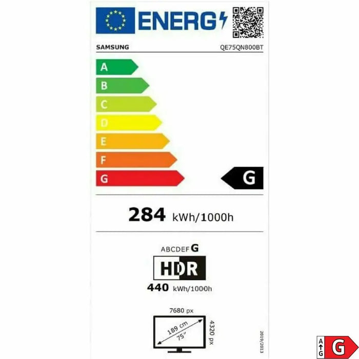 Смарт телевизор Samsung 75QN800B 75’’ QLED 4K Ultra HD 8K