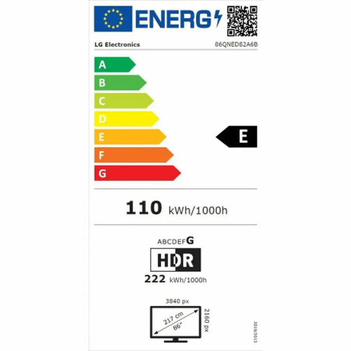 Смарт телевизор LG 86QNED82A6B 86’’ 4K Ultra HD LED HDR